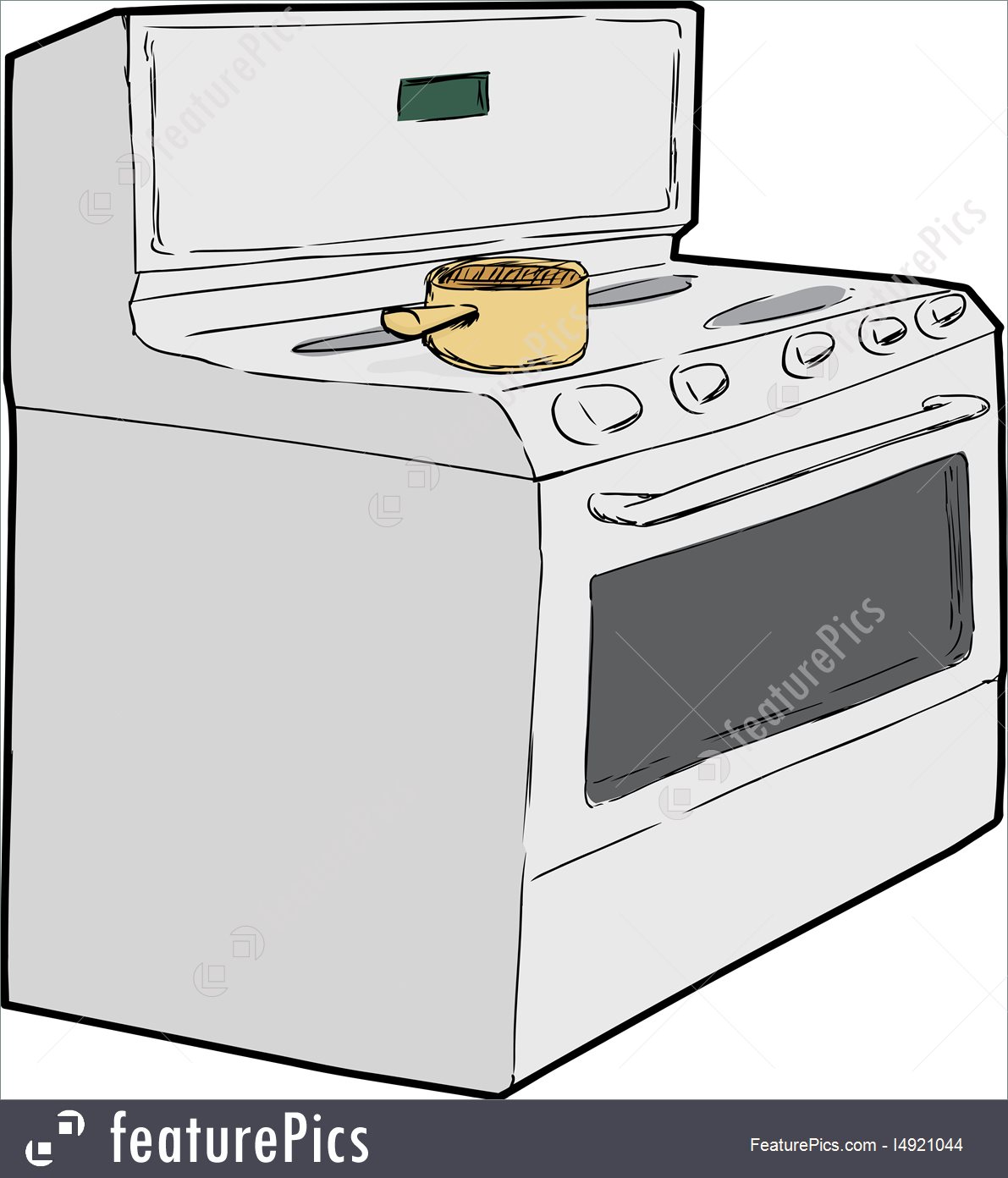 1191x1392 Pot On Top Of Stove Stock Illustration I4921044 - Stove Sketch