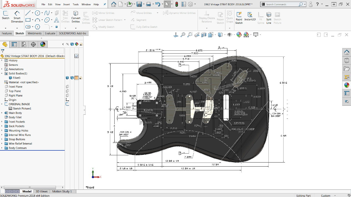 1210x680 Solidworks From Pdf To 3d Model - Strat Sketch