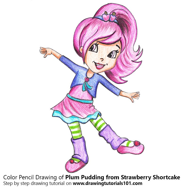 800x800 Plum Pudding Muffin From Strawberry Shortcake Colored Pencils - Strawberry Pencil Sketch