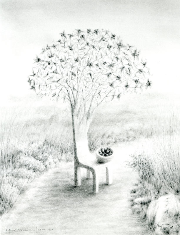 612x800 Time For Strawberry Guavas (Original Pencil) - Strawberry Pencil Sketch