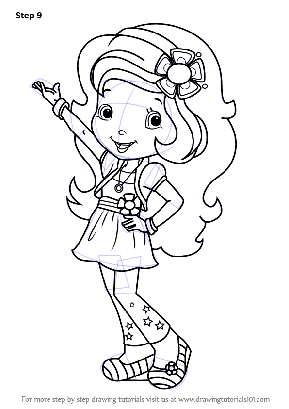 596x843 Learn How To Draw Orange Blossom From Strawberry Shortcake - Strawberry Shortcake Sketch