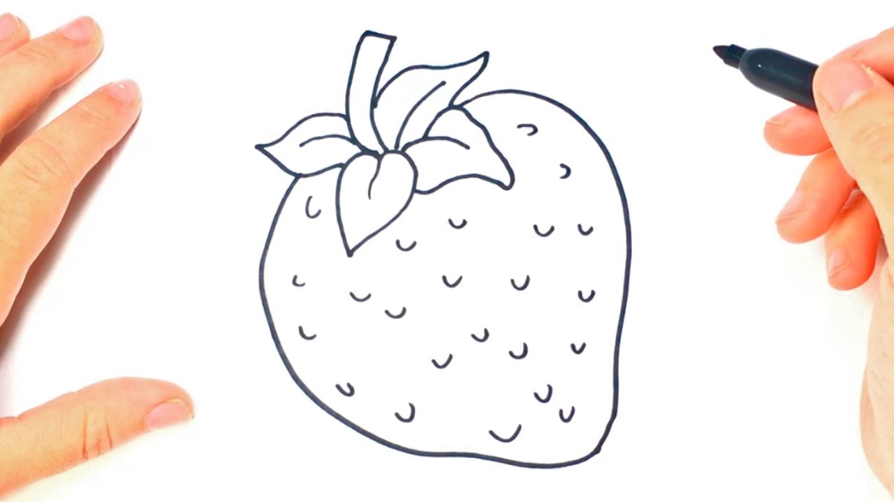 1280x720 How To Draw A Strawberry Strawberry Easy Draw Tutorial - Strawberry Sketch