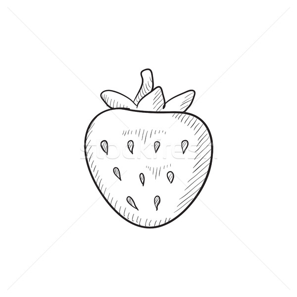 600x600 Strawberry Sketch Icon. Vector Illustration Andrei Krauchuk - Strawberry Sketch