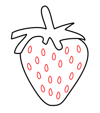 400x450 Drawing A Cartoon Strawberry - Strawberry Sketch