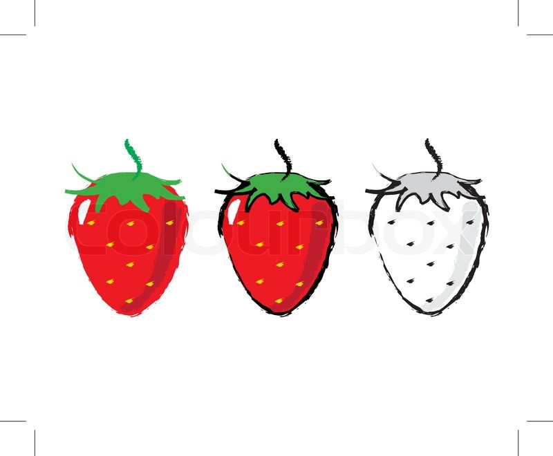 800x660 Sketch Of A Strawberry Stock Vector Colourbox - Strawberry Sketch Images