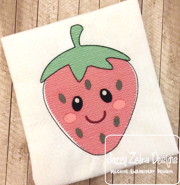 623x640 Strawberry 104 With Face Sketch Embroidery Design - Strawberry Sketch Images