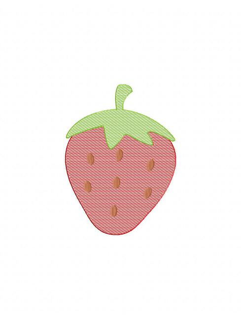 489x640 Strawberry Color Sketch Embroidery Design - Strawberry Sketch Images