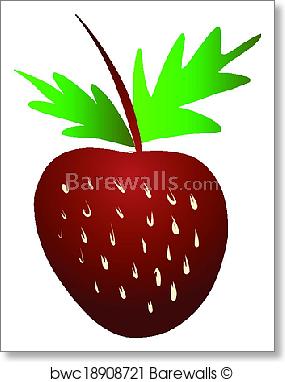 285x382 Art Print Of Free Hand Sketch Of Strawberry Vector Barewalls - Strawberry Sketch Images