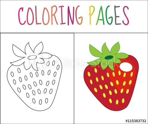 500x417 Coloring Book Page. Strawberry. Sketch And Color Version. Coloring - Strawberry Sketch Images