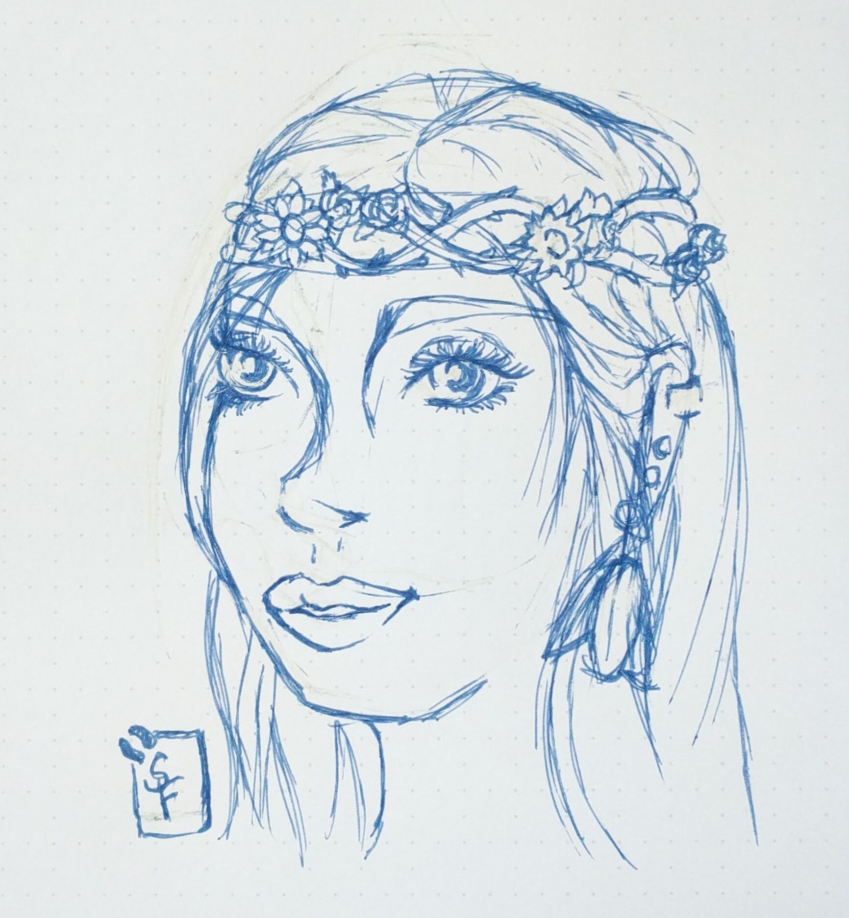 1732x1874 Flower Crown Sketch - Streaming Sketch