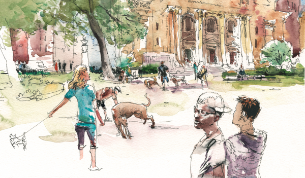 600x351 Urban Sketching Drawing People In Places - Streaming Sketch
