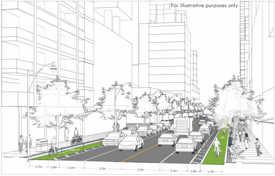 891x569 No Recommendation For Council On Bloor Street Bike Lane Pilot - Street Bike Sketch