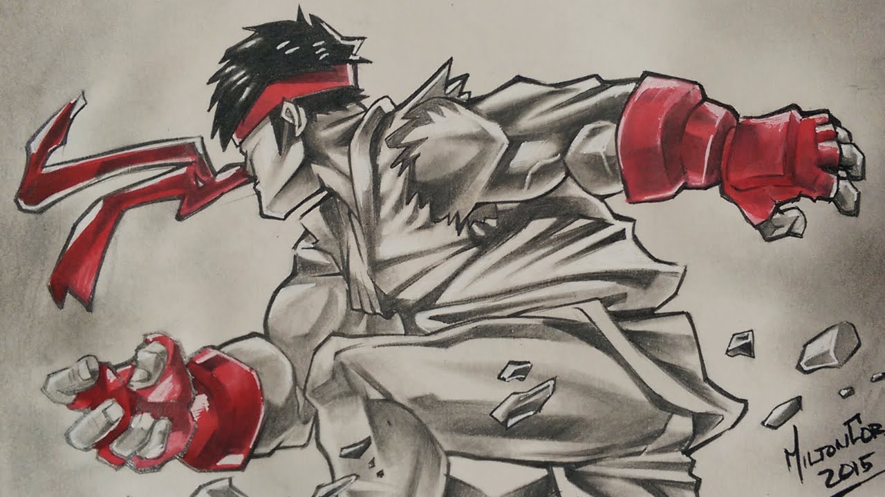 Drawing Ryu - Street Fighter Sketch. 