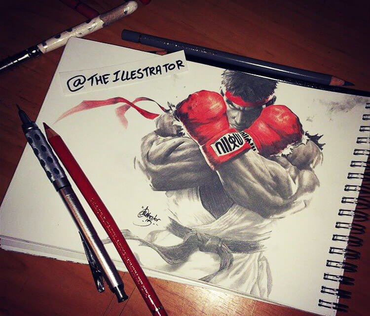 750x640 Ryu Street Fighter Sketch Drawing By The Illestrator No. 996 - Street Fighter Sketch