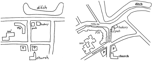 617x247 A Sketch Map (Left) With Its Corresponding Metric Map Generated - Street Map Sketch