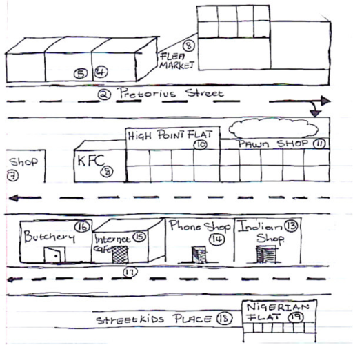 512x500 Sketch Map Of Hillbrow, Drawn By A Youth Group Member. Open I - Street Map Sketch