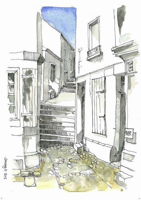 453x640 Street Scene Architecture Sketches Sketches, Scene - Street Scene Sketch
