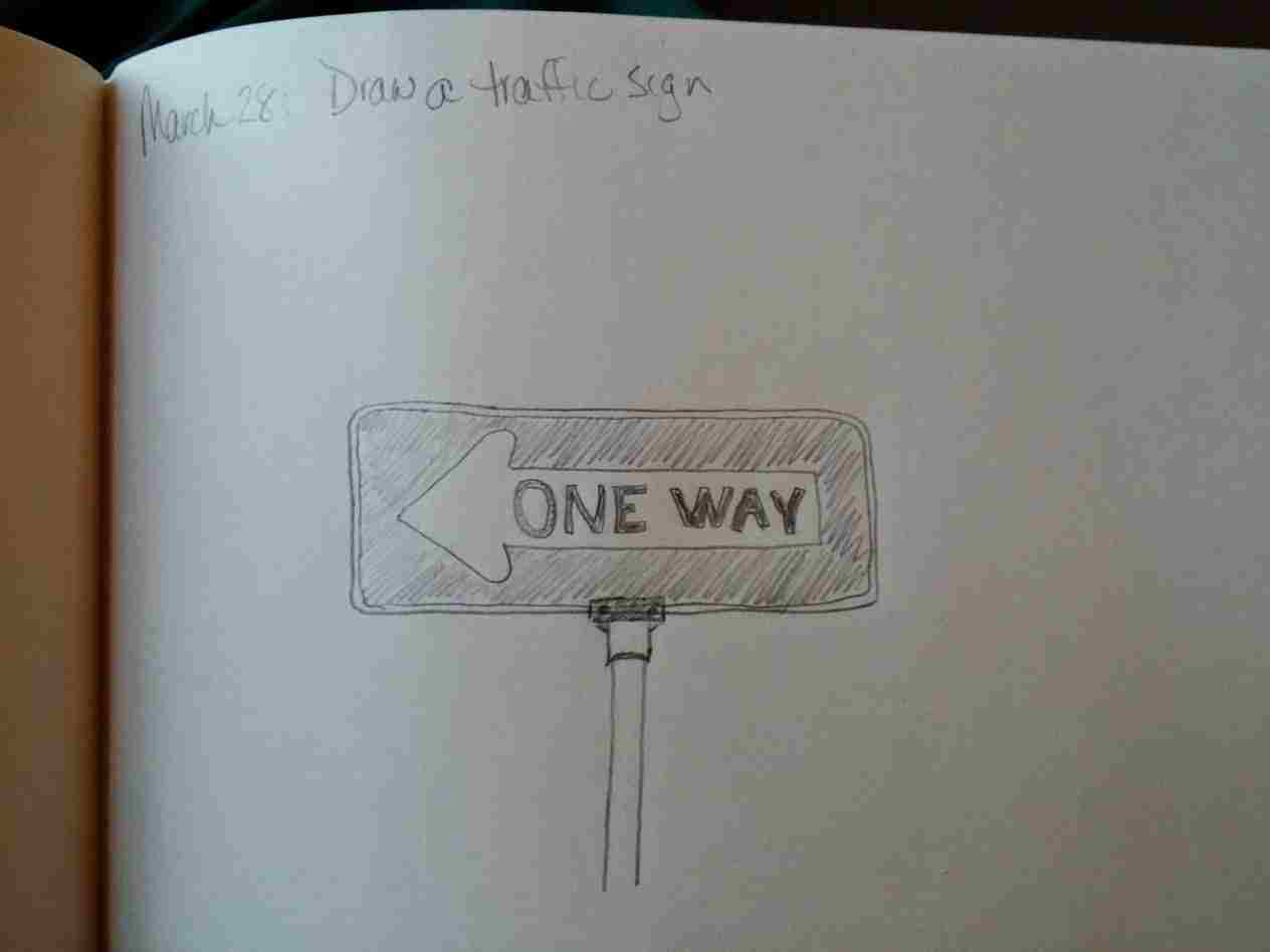 1264x948 My How To Draw A Street Sign Sketching Chllenge Mrch Trffic - Street Sign Sketch