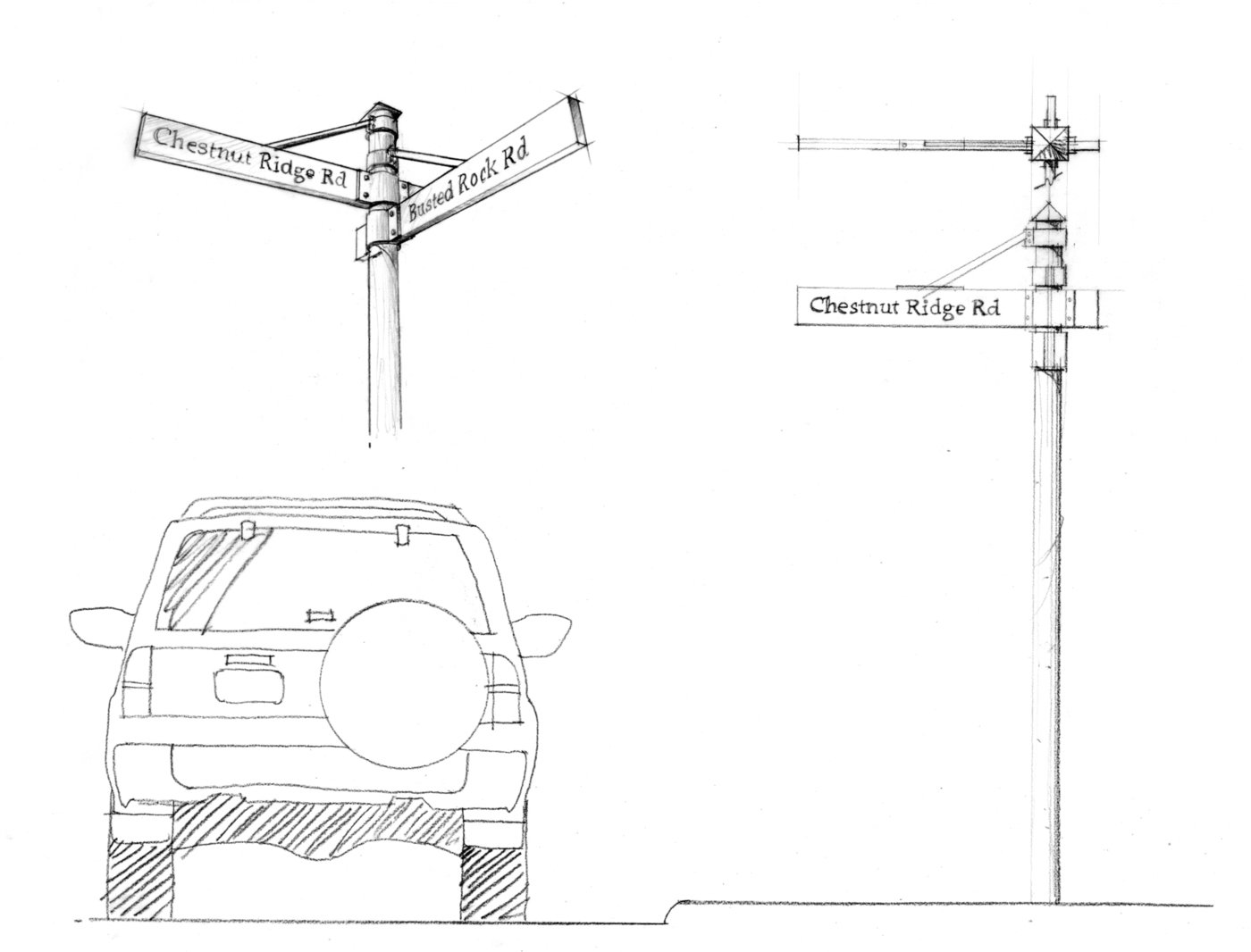 1400x1066 Sketching Is Fun By Stewart Sonderman - Street Sign Sketch