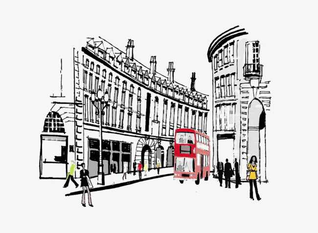 650x476 City Street Corner, City, Sketch, Building Png And Psd File For - Street Sketch