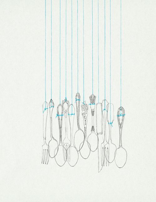 500x647 Drawing, Indie, Sketch, Spoons, String Justicia - String Sketch