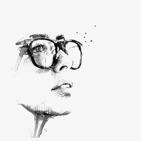 594x595 Sketch Portraits, Decorative Figures, Pencil Illustration, Carbon - Strip Sketch