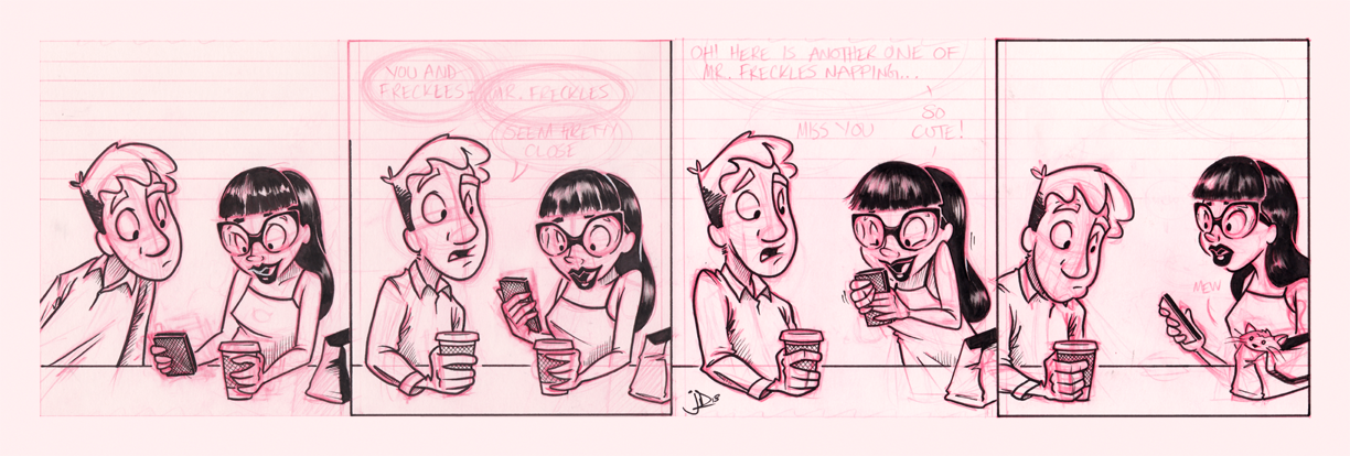 1224x414 Original Comic Strip Art - Strip Sketch