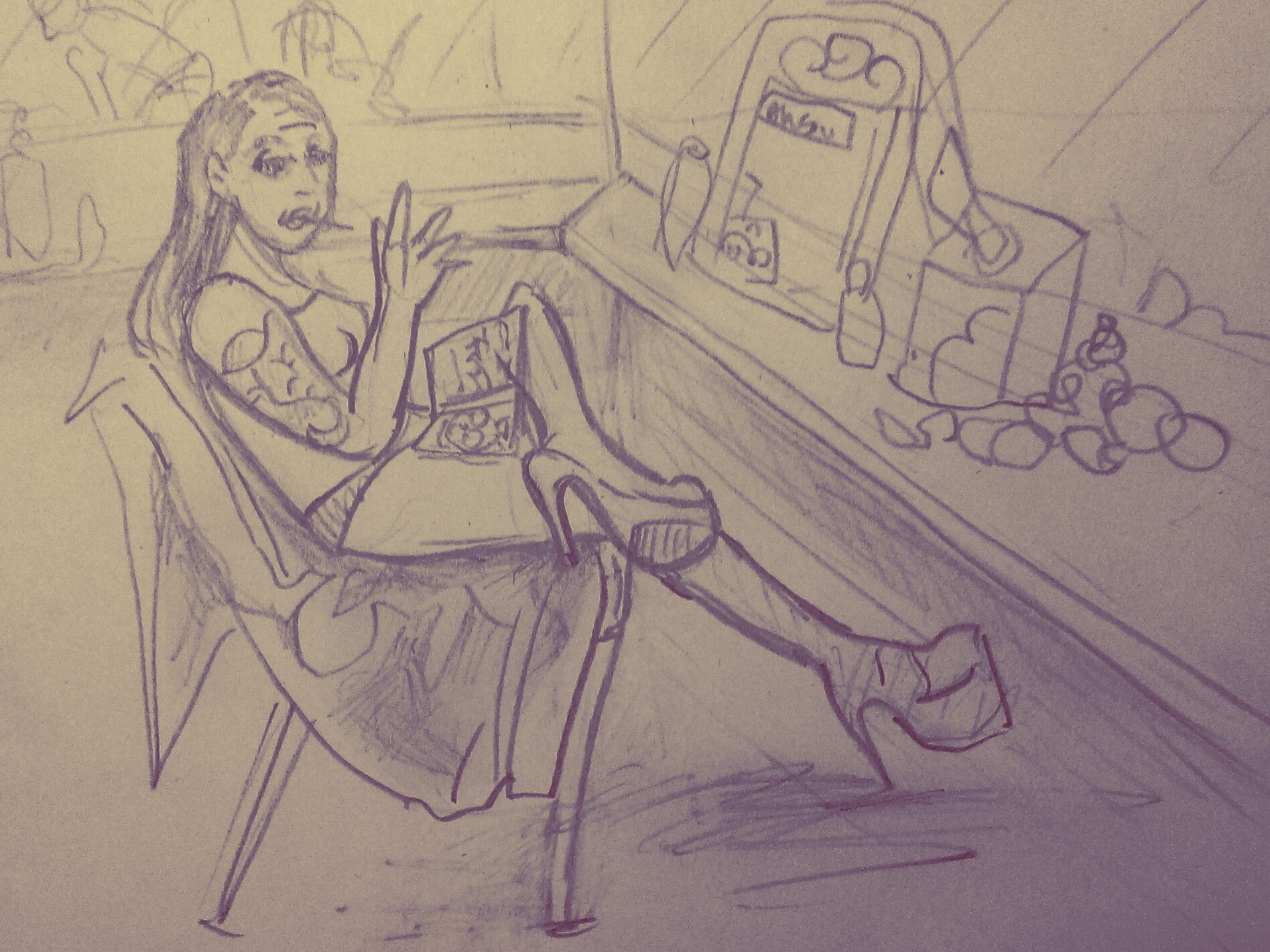 1895x1421 Stripper Sketch! Tittybar Tales - Stripper Sketch