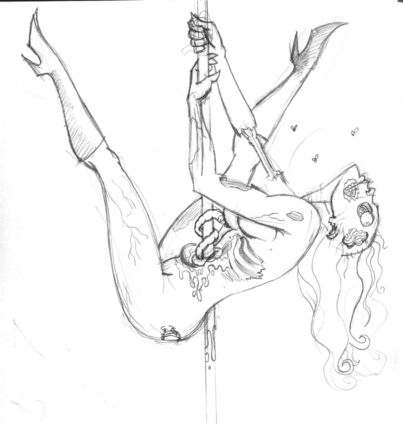 800x841 Zombie Stripper Sketch By Jasonbarton - Stripper Sketch