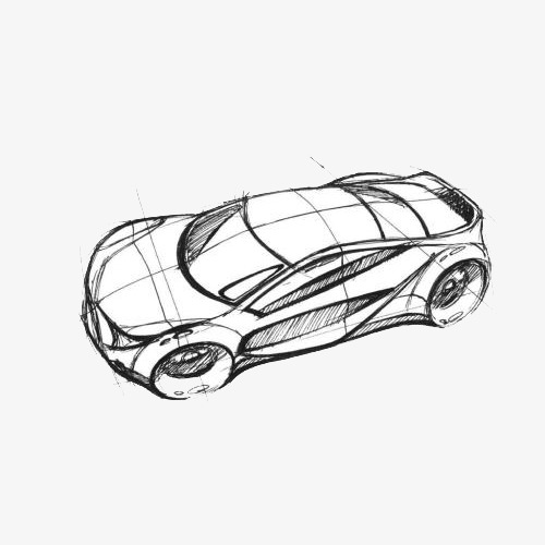 500x500 Sketch, Stroke Style, Car Top Design, Car Clipart, Sketch Style - Stroke Sketch