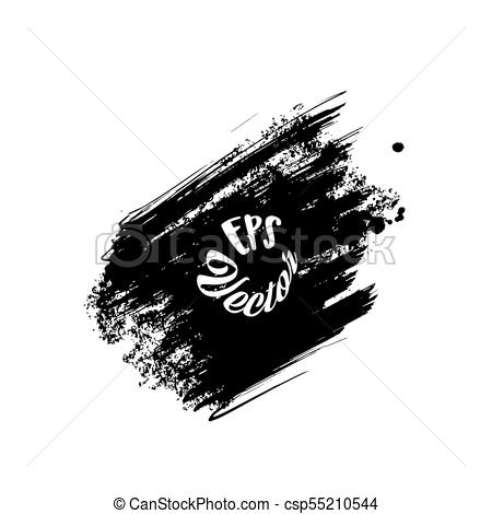 450x470 Grunge Stroke, Black Painted. Beautiful Hand Drawn Vector Sketch - Stroke Sketch