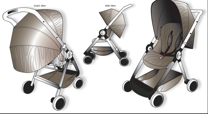 720x397 Technical Line Drawing Or Clothing Flat Sketches Clothier Design - Stroller Sketch