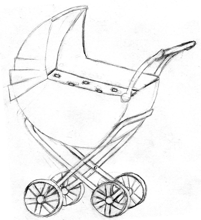800x875 Traditional Stroller By Breeze Drop - Stroller Sketch