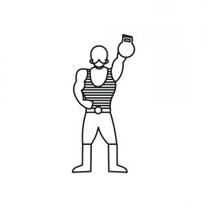 300x300 Photostock Vector Strong Man With Kettlebell Sketch Style Vector - Strong Man Sketch