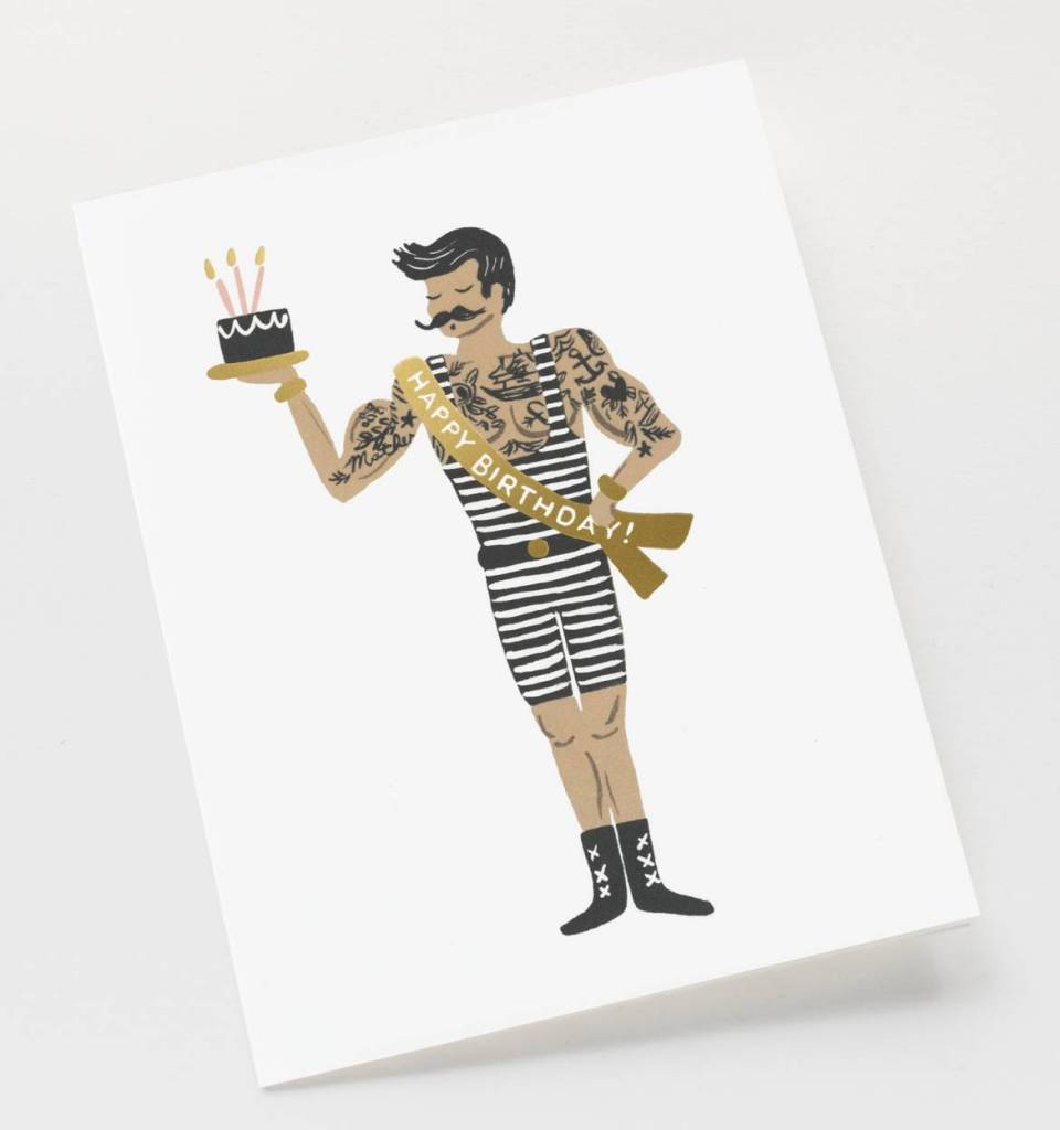 960x1024 Rifle Paper Strong Man Birthday - Strong Man Sketch