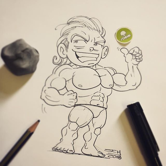 640x640 Schink On Twitter Buffing Up My Illustration Work Today! - Strong Man Sketch