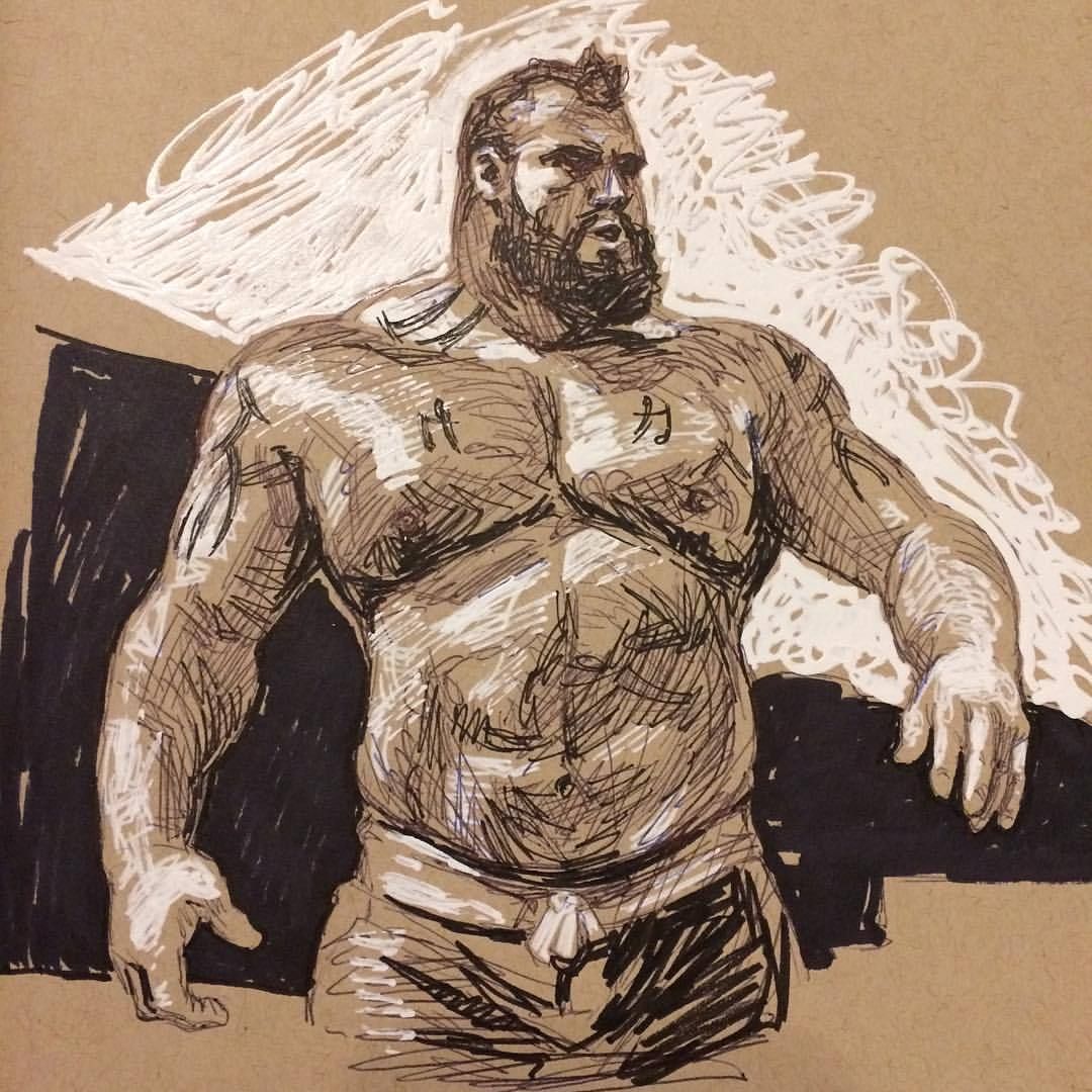 1080x1080 Sketchbook Drawing Of Eddie Hall - Strong Man Sketch