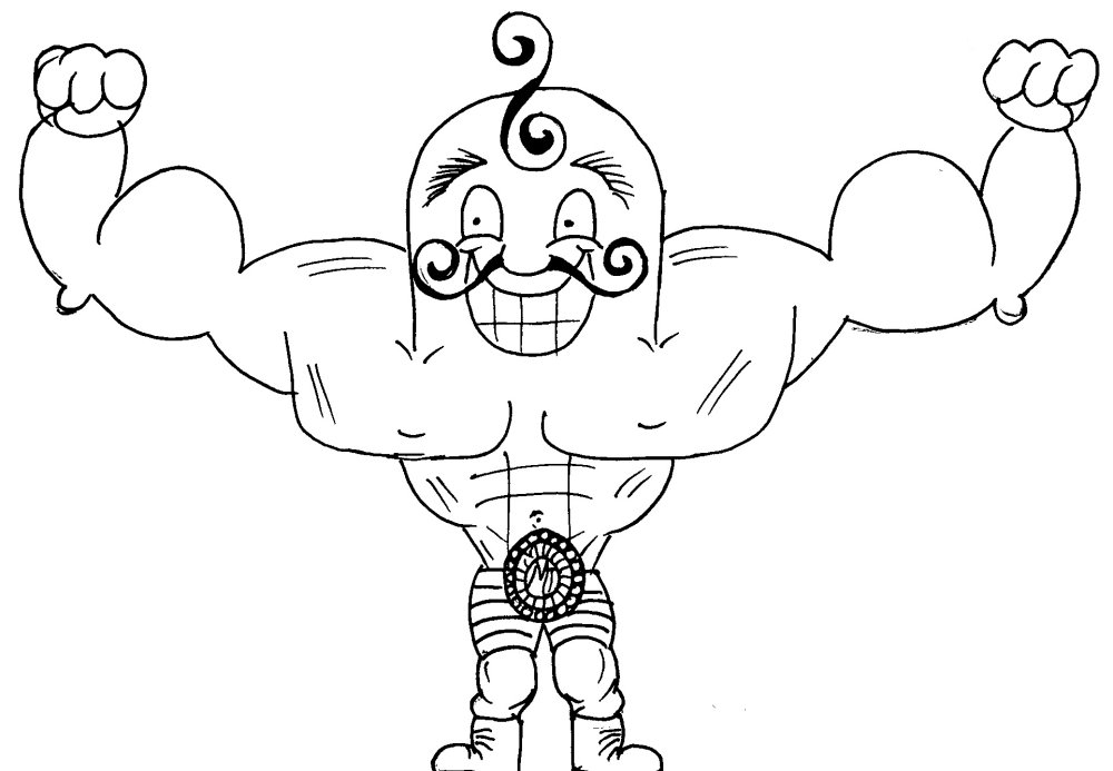 1000x693 Strongest Strongman Sketch - Strong Man Sketch
