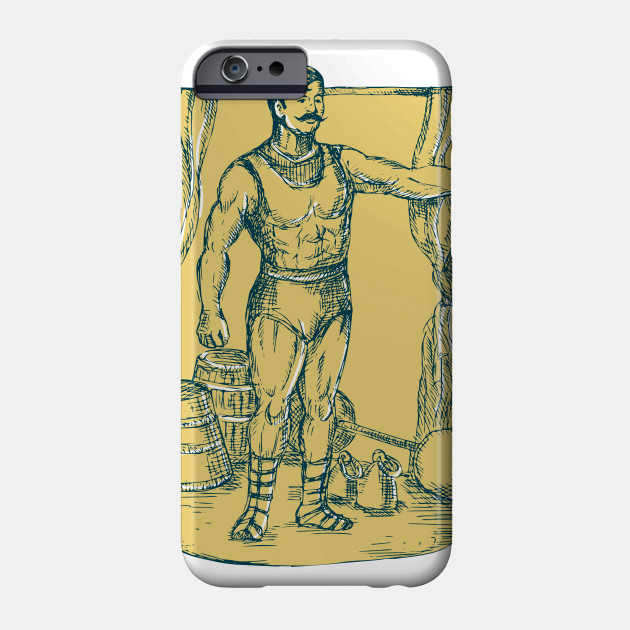 630x630 Strongman Lifting Weight Drawing - Strong Man Sketch