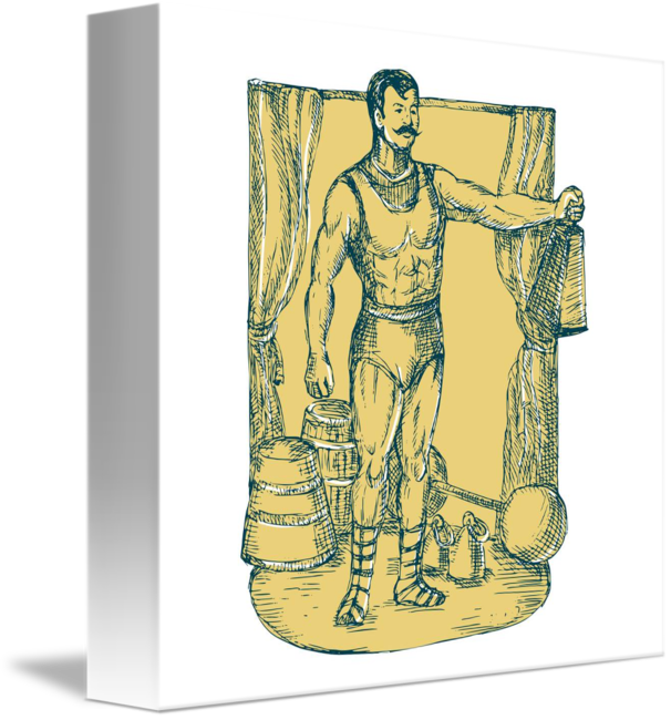 606x650 Strongman Lifting Weight Drawing By Aloysius Patrimonio - Strong Man Sketch