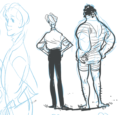 400x377 Strongman And Pianist Gesture Drawingart - Strong Man Sketch