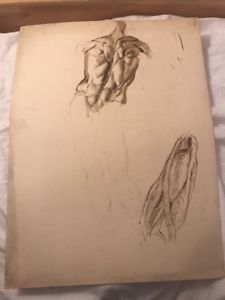 225x300 Vintage Study Drawing Of Man Upper Body Sketch Mystery Artist - Study Sketch