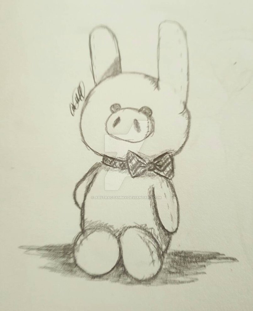 805x992 Pig Rabbit Stuffed Animal Sketch By Abstractammy - Stuffed Animal Sketch