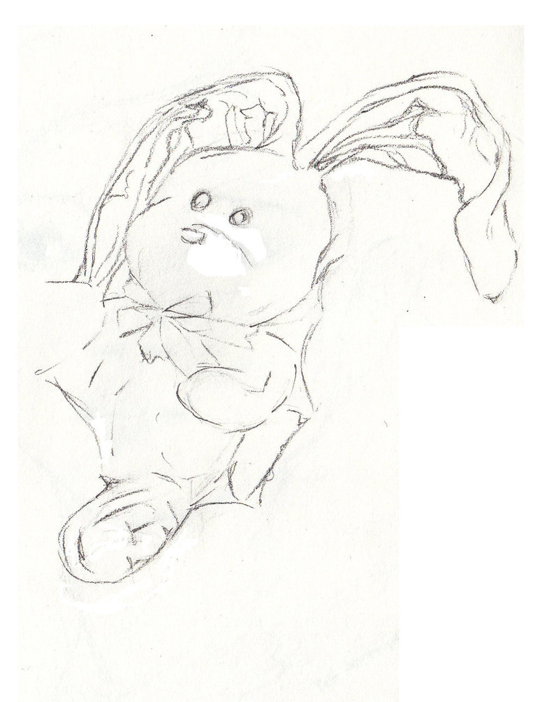 796x1004 Sketch Of A Stuffed Animal Bunny By Color Maniac - Stuffed Animal Sketch