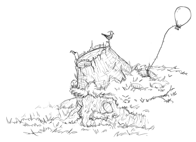 642x466 Tree Stump Sketch By Hg Concept - Stump Sketch