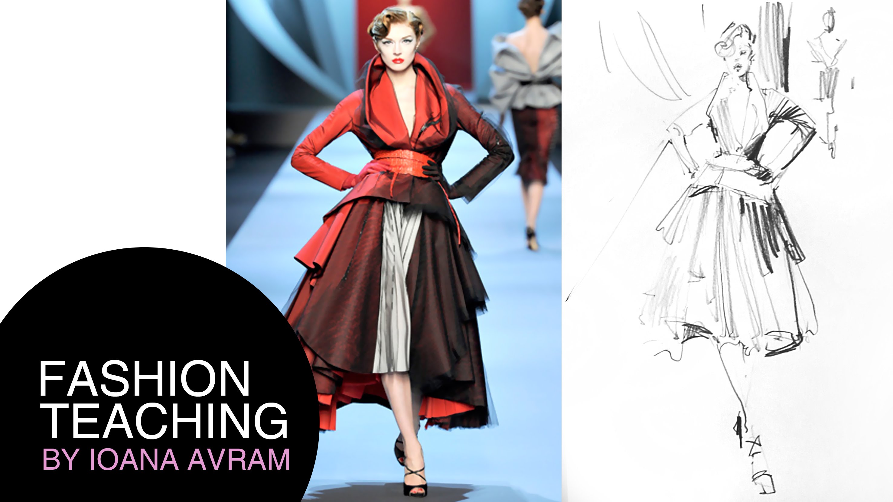 2953x1661 Fashion Sketch In Pencil Inspired By Christian Dior - Style Sketches