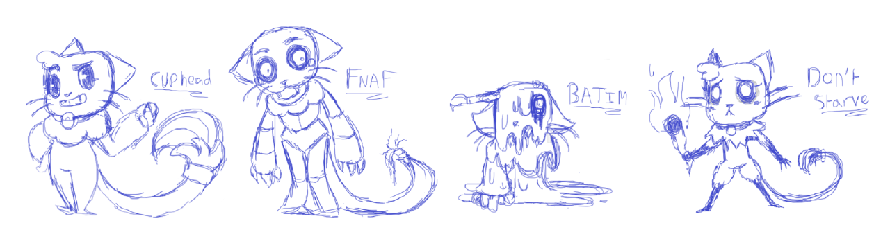 1280x345 Video Games Style Sketches~ By Miaminks - Style Sketches