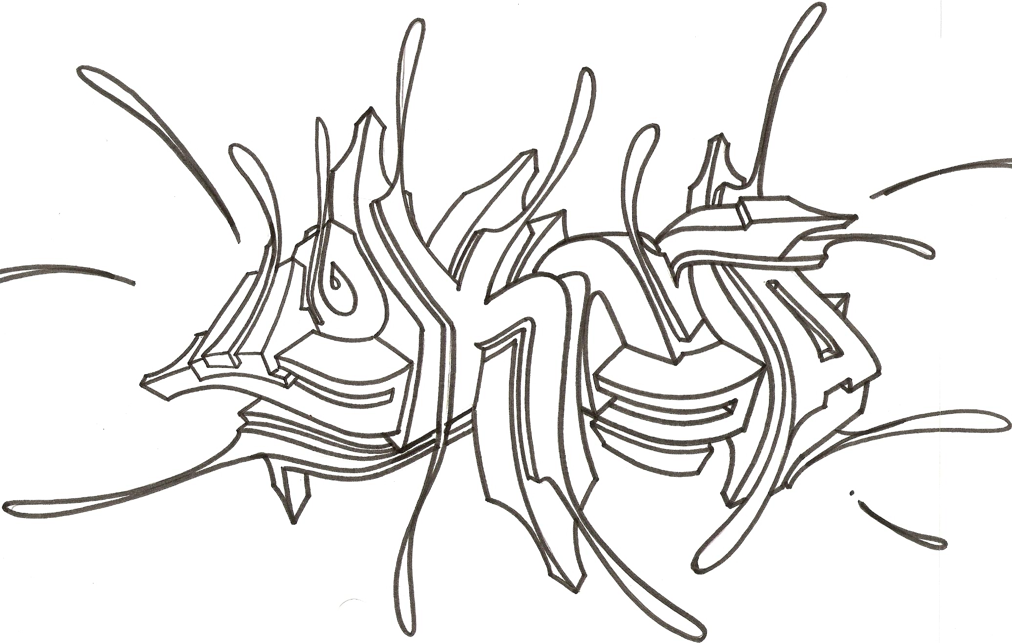 2070x1316 New Stylish Graffiti Graffiti Outlines - Stylish Sketches