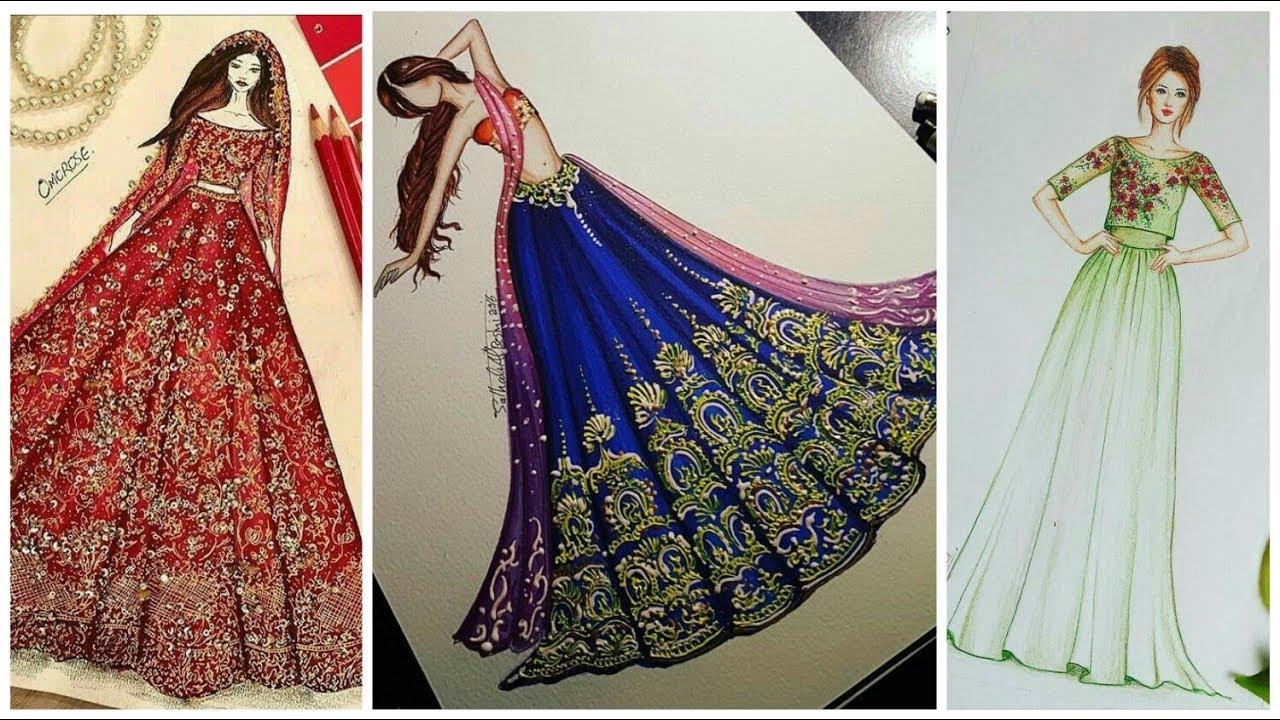 1280x720 Top Amp Stylish Party Wear Lehnga Dress Designs Sketches - Stylish Sketches