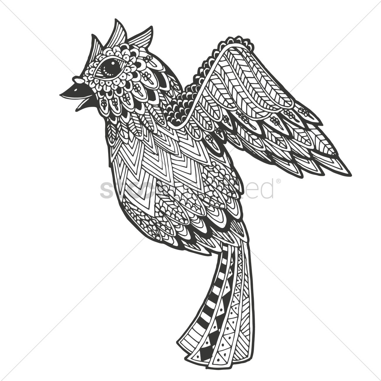 1300x1300 Stylized Bird Design Vector Image - Stylized Sketches